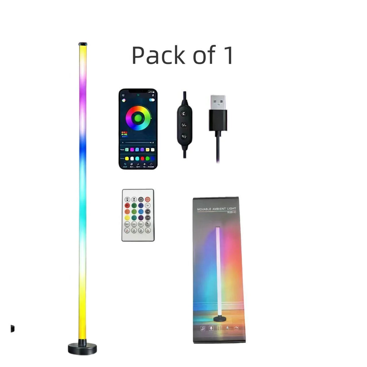 Floor Lamp RGB Color with Music Sync Modern 16 Million Color Changing
