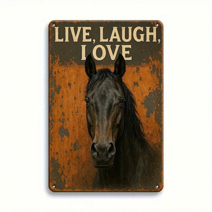 Tin Sign Live Laugh Love Vintage Wall Art 8x12 Inches