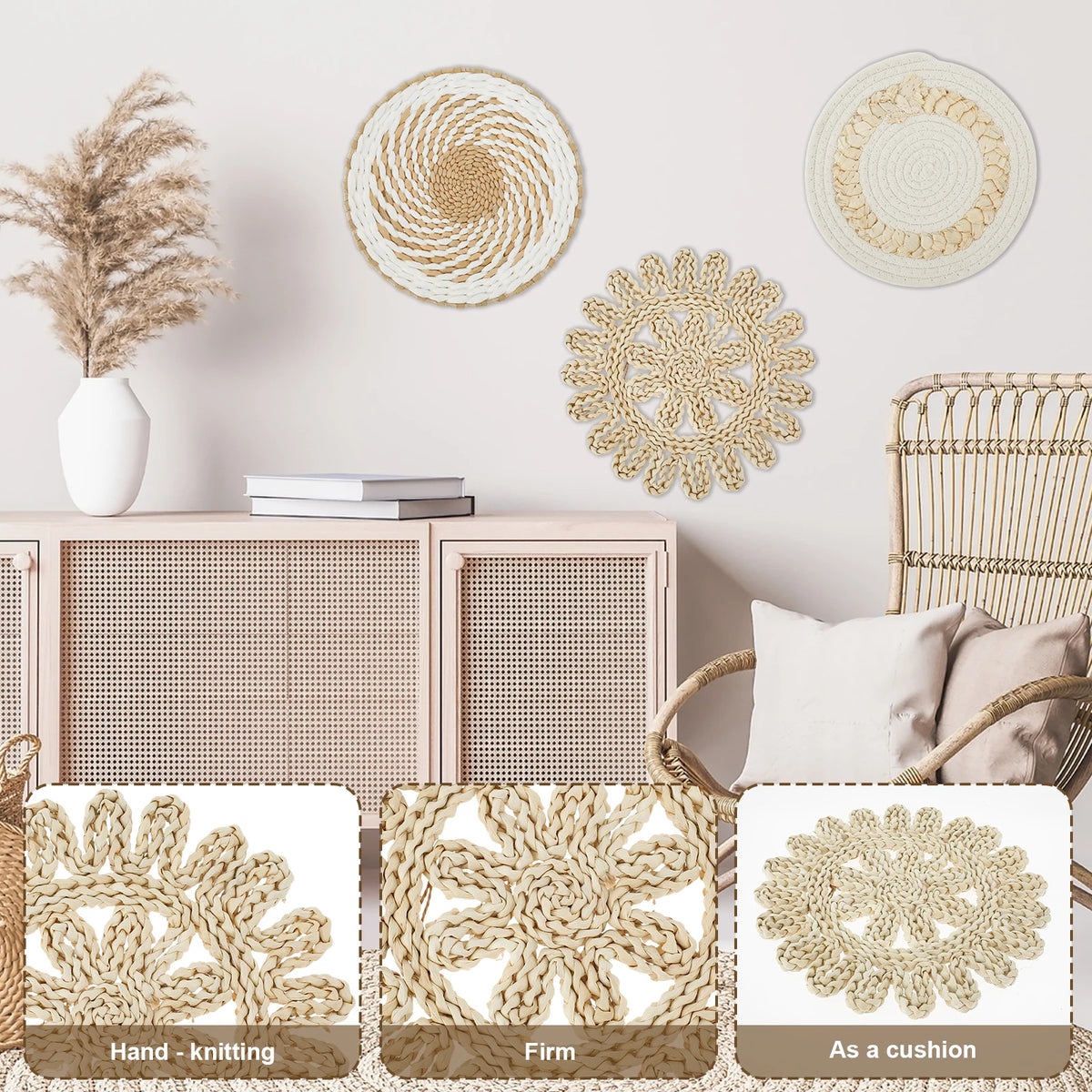 Seabreeze Natural Woven Wall Basket Collection – 11 Piece Set