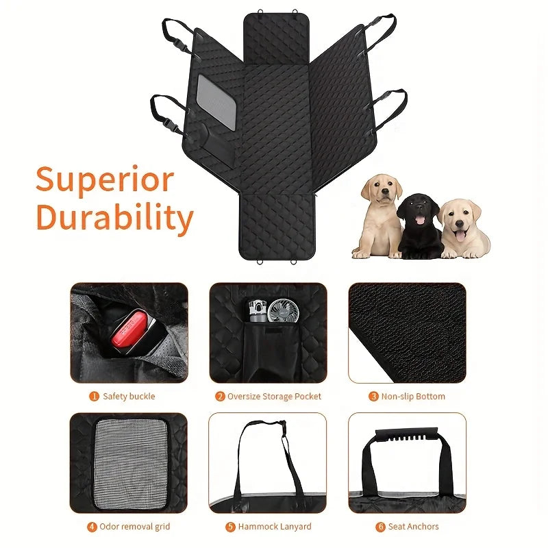 Dog Car Seat Cover Storage Pockets
