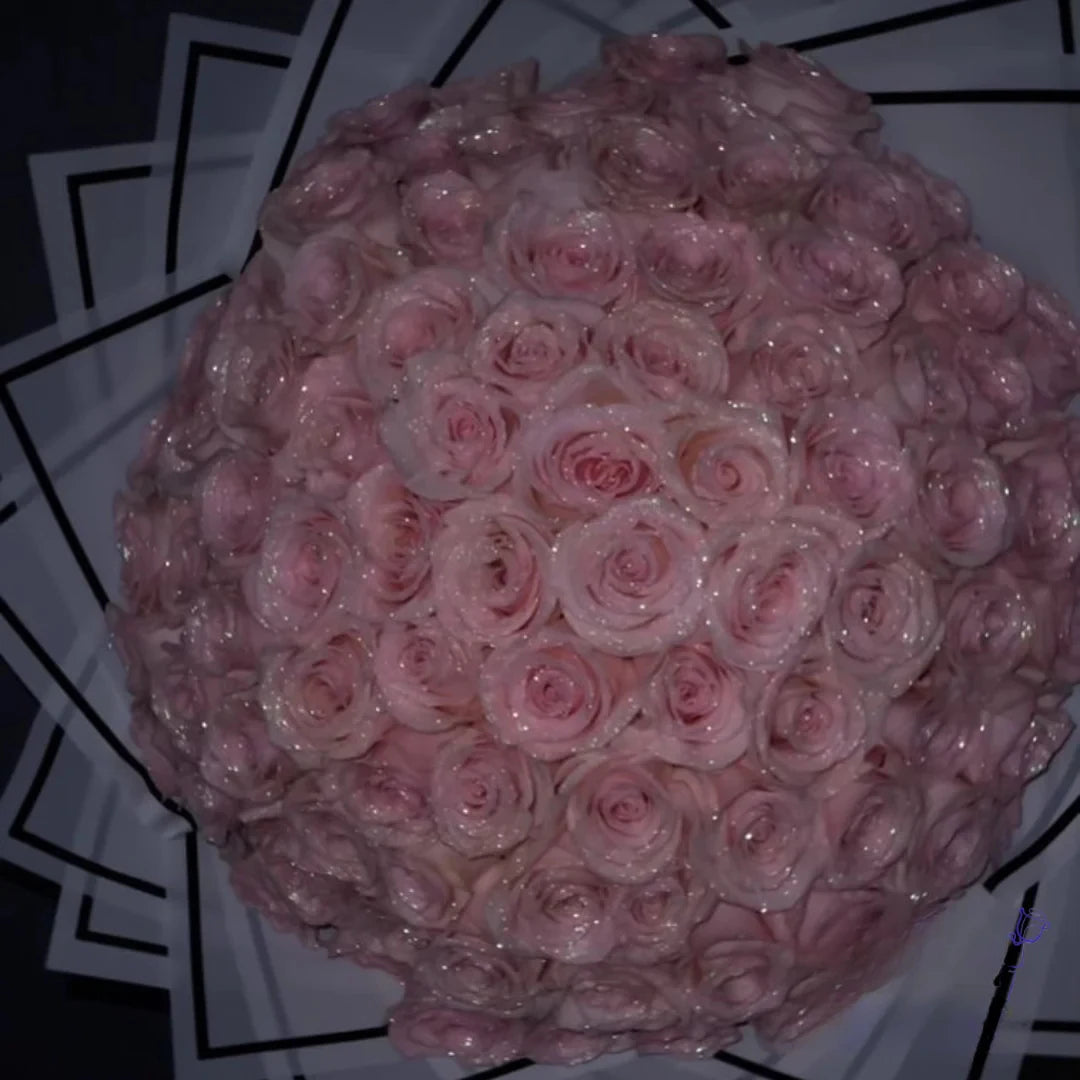 30/50 pcs Glitter Artificial Rose Bouquet