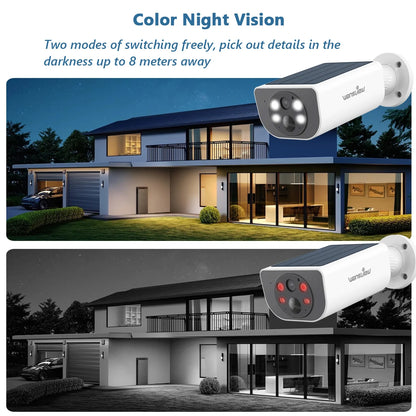Solar Security Camera with Battery 3MP 2.4G Night Vision