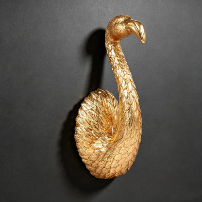 Golden Palm Flamingo Wall Sculpture