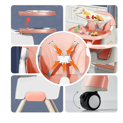 Foldable High Chair 4-in-1 Adjustable