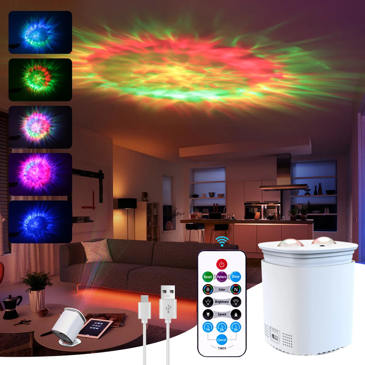Galaxy Star Projector Light – LED Nebula Night Light with Remote Control for Bedroom and Ambient Lighting