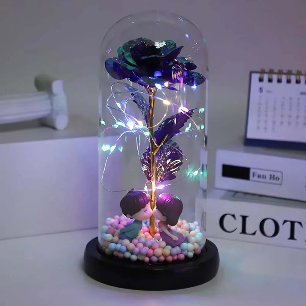 Galaxy Glass Rose Forever Eternal Crystal Flower