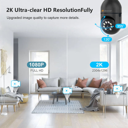 2Pcs Wireless Home Security Light Socket Camera