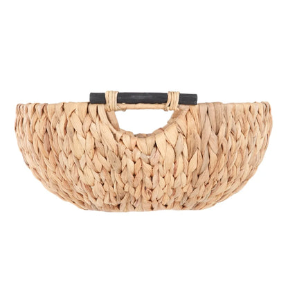 Basket Bowl Rattan Woven Fruit Plate with Handle