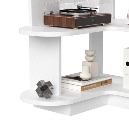 Space Saving Corner Bookshelf – Multi Tier Storage Shelf for Living Room, Bedroom or Home Office