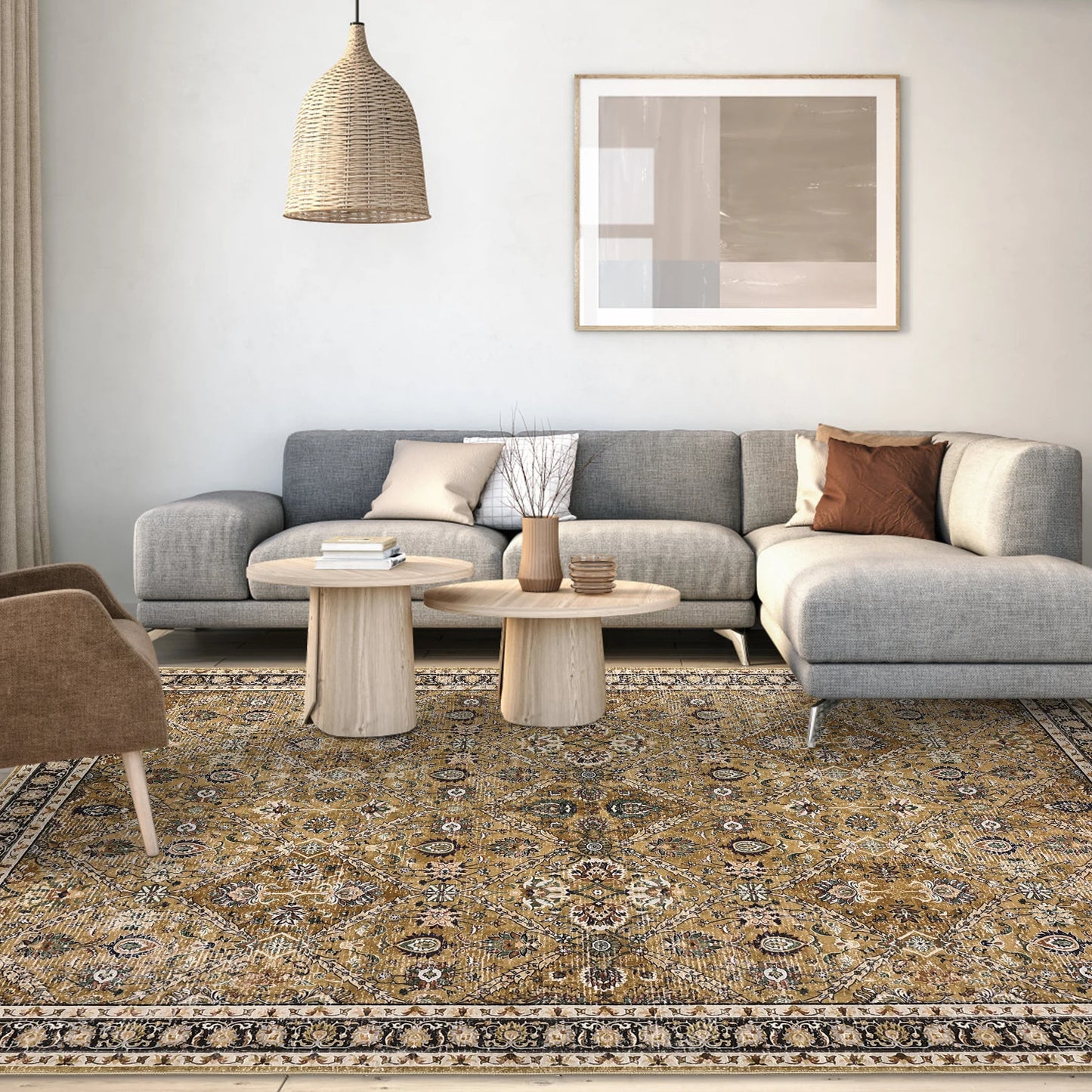 Rug Living Room Machine Washable Vintage