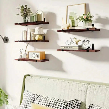 Decorative Wood Floating Shelves 5 Pieces