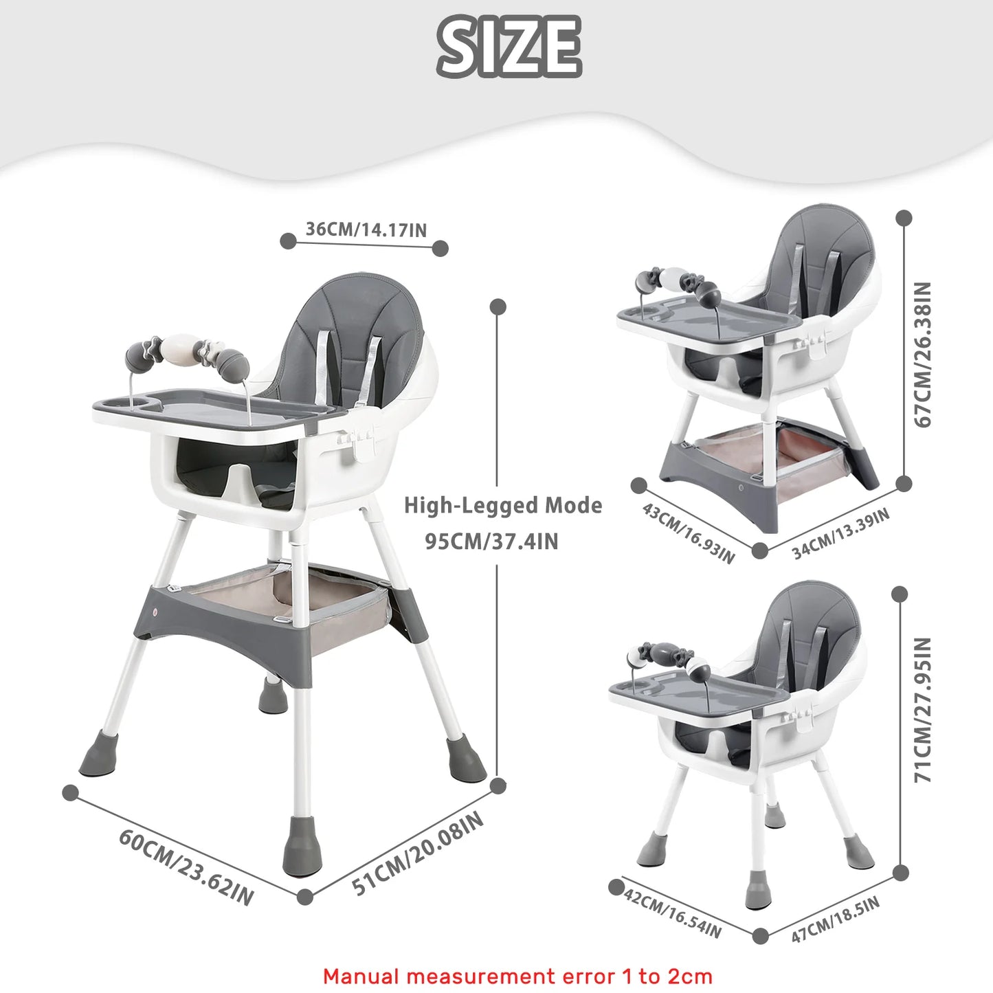 High Chair Portable Convertible Toy Rack