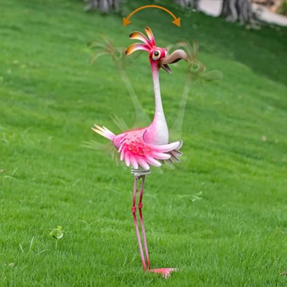Flamingo Metal Yard Art Garden Sculpture