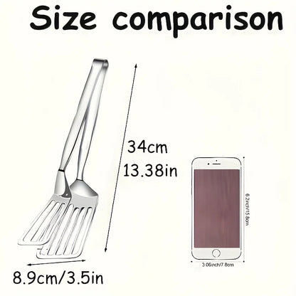 Stainless Steel Steak Tongs – Non Slip Grip BBQ Tongs for Grilling, Flipping and Cooking