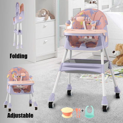 Foldable High Chair 4-in-1 Adjustable