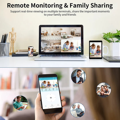 Indoor Security Camera 360° Coverage 2-Way Audio