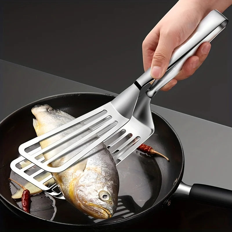 Stainless Steel Steak Tongs – Non Slip Grip BBQ Tongs for Grilling, Flipping and Cooking