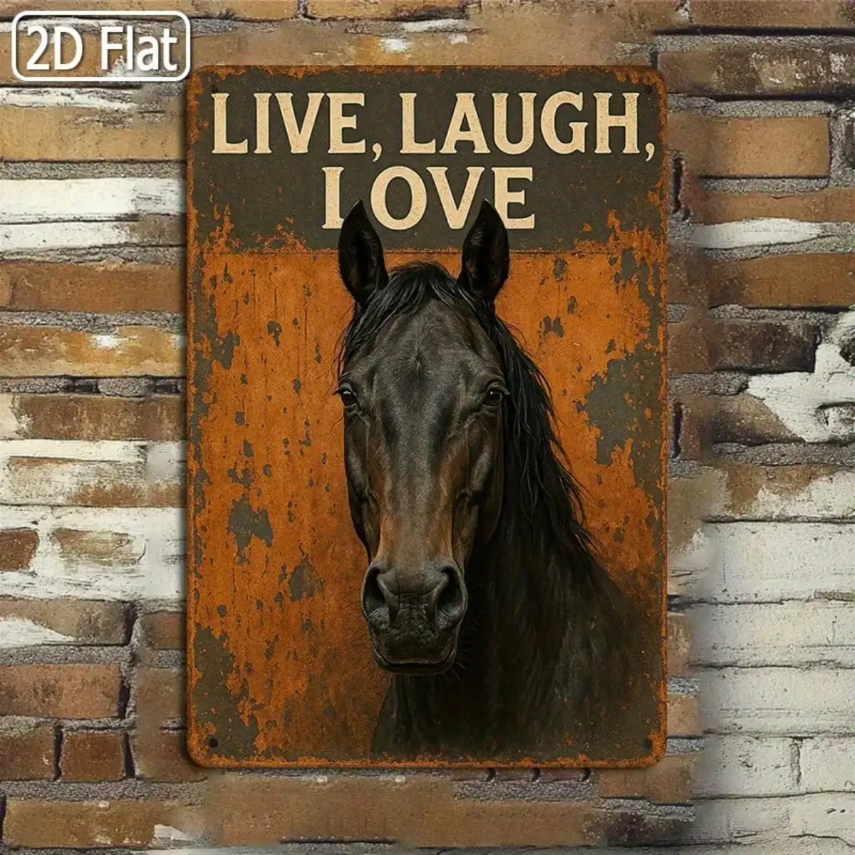Tin Sign Live Laugh Love Vintage Wall Art 8x12 Inches