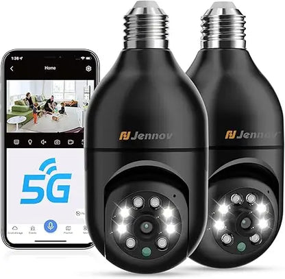 2Pcs Wireless Home Security Light Socket Camera
