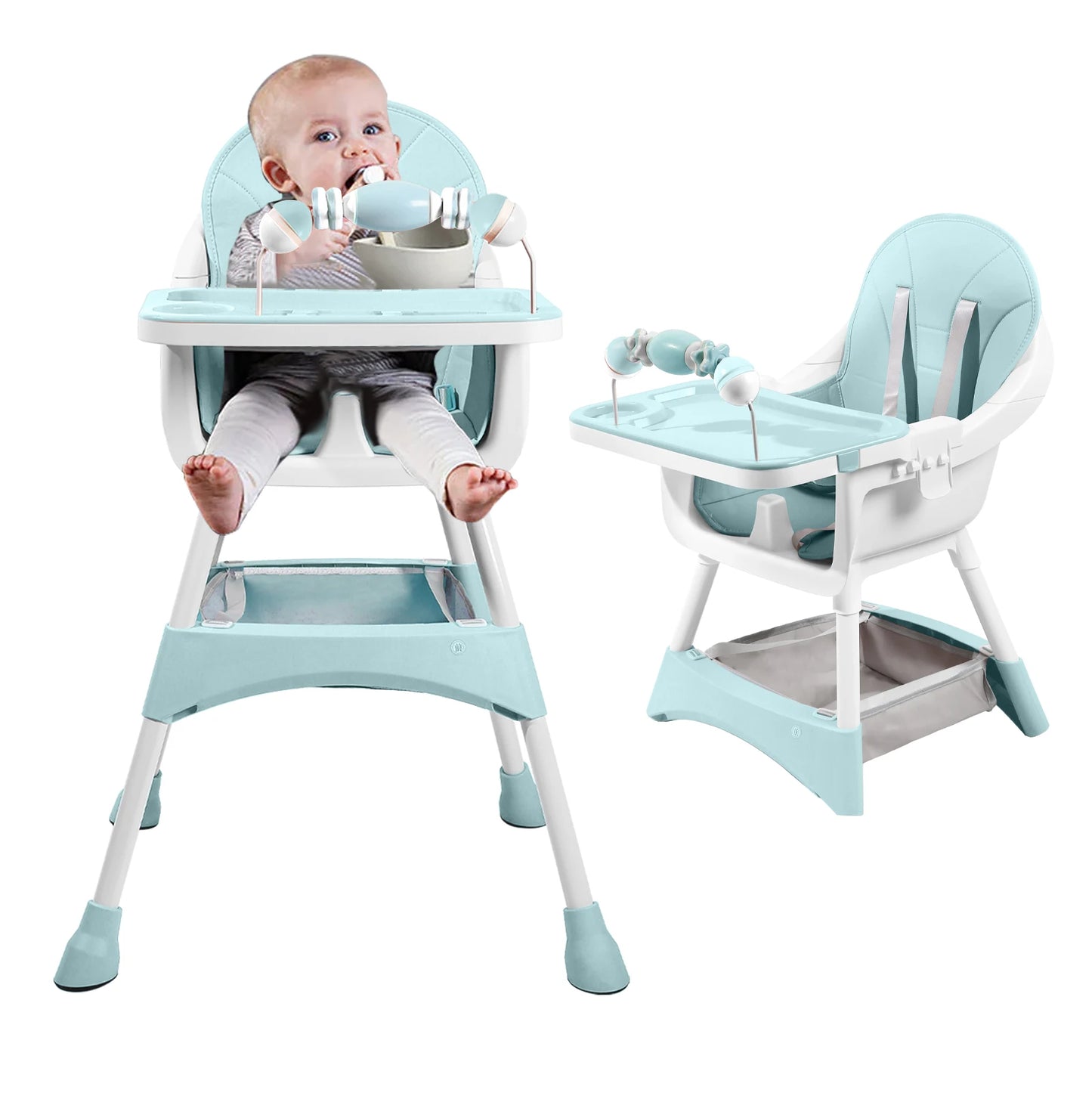 High Chair Portable Convertible Toy Rack