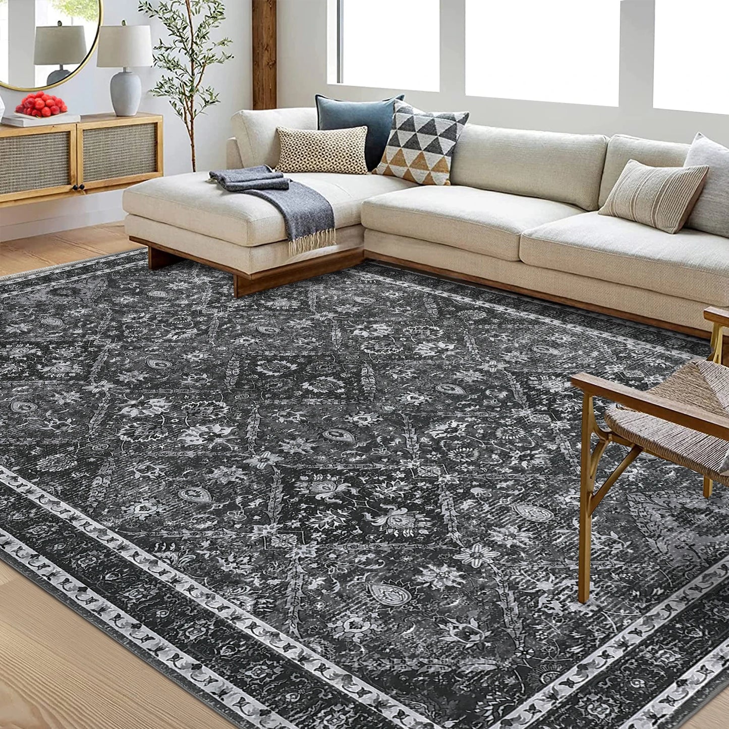 Rug Living Room Machine Washable Vintage