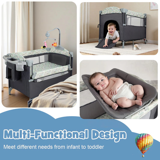 Folding Pack and Play Bassinet – Portable Baby Play yard with Travel-Friendly Design and Easy Setup
