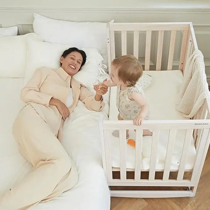 Convertible Crib with Adjustable Height – Baby Crib to Toddler Daybed Nursery Furniture