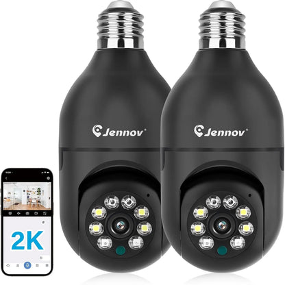 2Pcs Wireless Home Security Light Socket Camera
