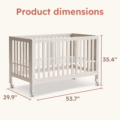 Convertible Crib with Adjustable Height – Baby Crib to Toddler Daybed Nursery Furniture