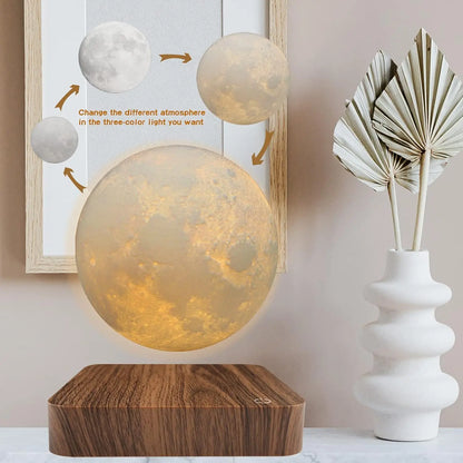 16 Colors Adjustable Brightness Levitating Moon Lamp with Remote Control