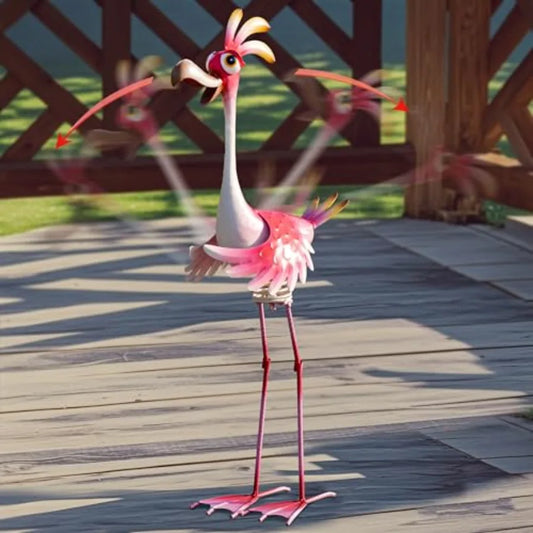 Flamingo Metal Yard Art Garden Sculpture