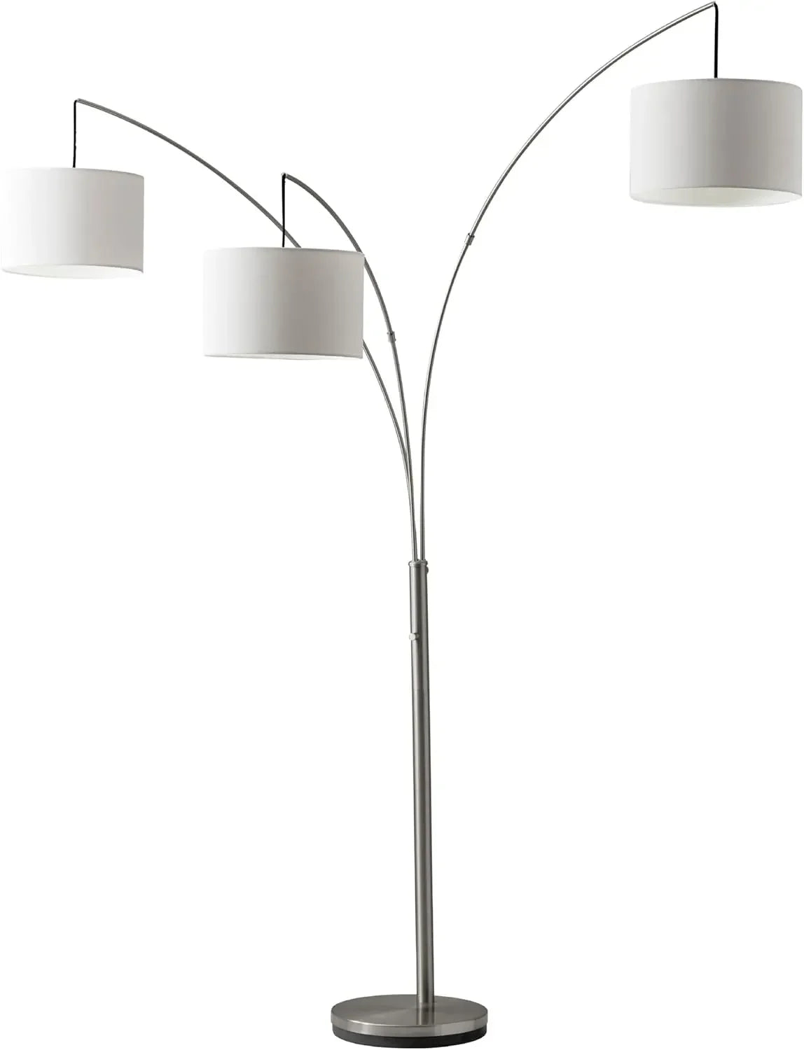 Arc Floor Lamp with 3 Movable Shades – Modern Dimmable Standing Lamp for Living Room or Bedroom