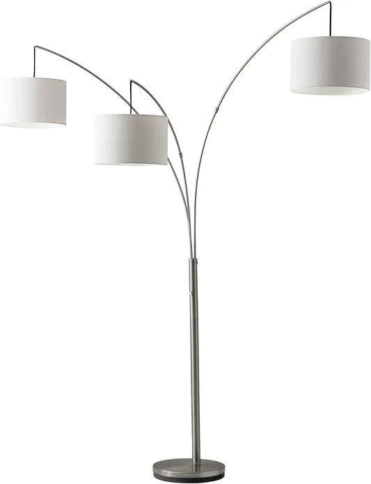 Arc Floor Lamp with 3 Movable Shades – Modern Dimmable Standing Lamp for Living Room or Bedroom