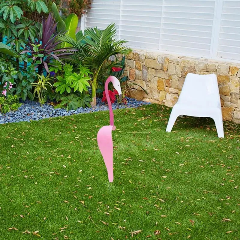 Flamingo Garden Stake Decor – Metal Outdoor Lawn Ornament for Yard, Garden and Patio