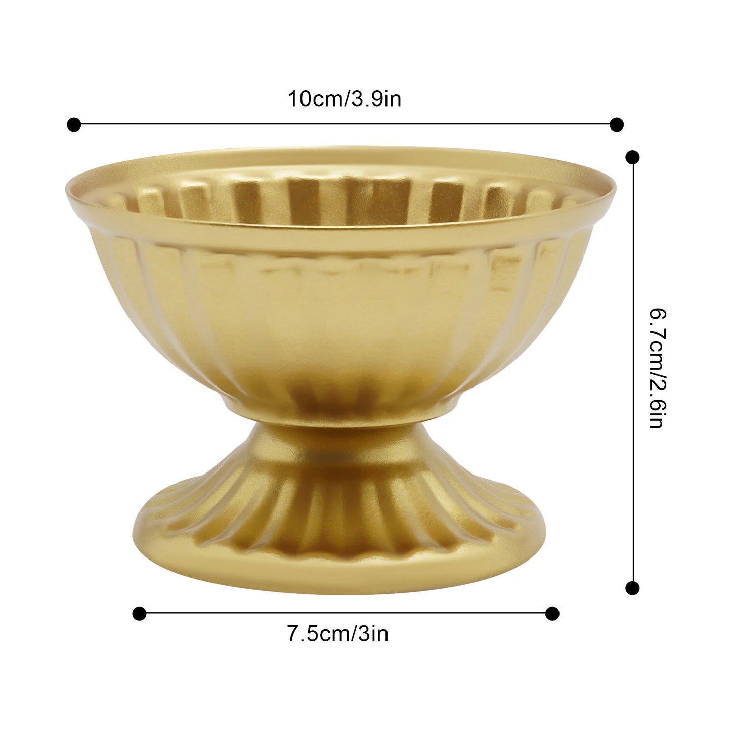 10 Pcs White Mini Metal Urn Planter Pot 4.7" Metal Wedding Table Centerpieces Flower Arrangement