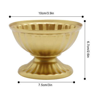 10 Pcs White Mini Metal Urn Planter Pot 4.7" Metal Wedding Table Centerpieces Flower Arrangement