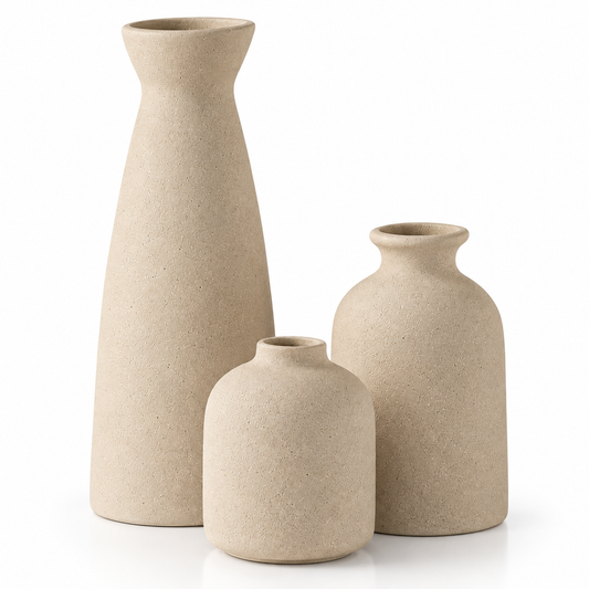 Driftwood Ceramic Vase Trio